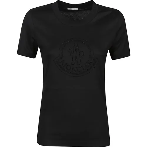 Moncler - Tops > T-Shirts - Black - Moncler - Modalova