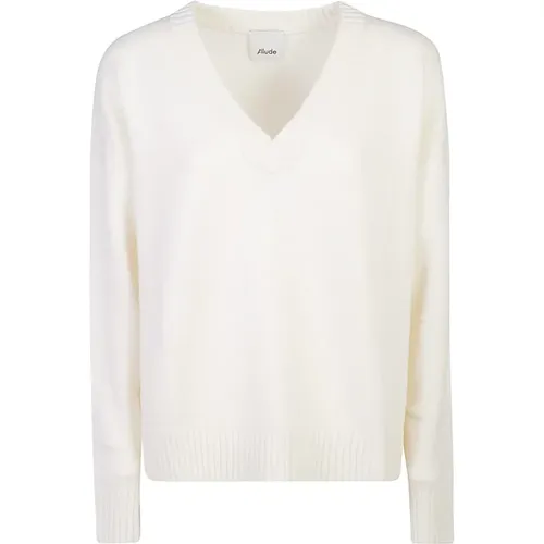 Knitwear > V-neck Knitwear - - allude - Modalova