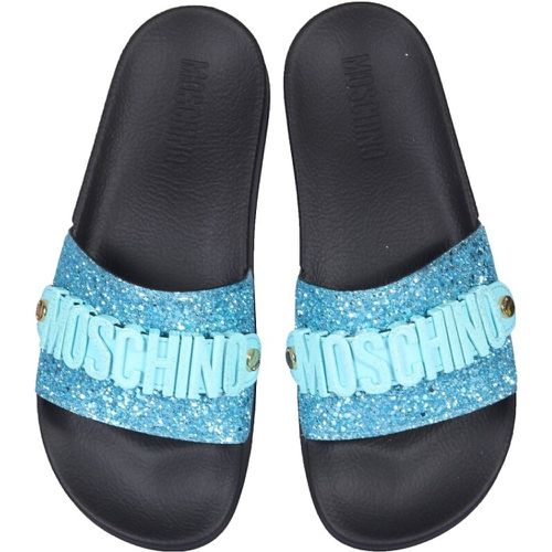 Glittering Logo Slippers Moschino - Moschino - Modalova