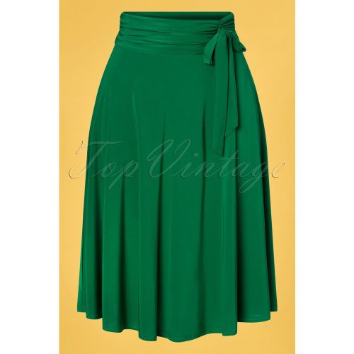 Aliyah Swing Skirt Années 50 en Émeraude - vintage chic for topvintage - Modalova