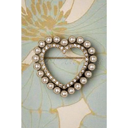 Heart Pearl Brooch Années 50 en - lovely - Modalova