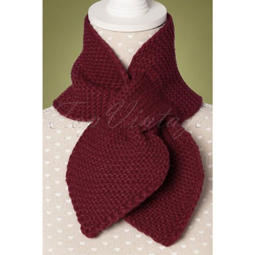 Fru Fru Knitted Scarf Années 50 en Bordeaux - Banned Retro - Modalova