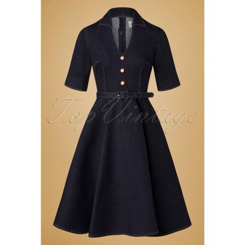S Damcy Swing Dress in Dark Denim - Rock-a-Booty - Modalova