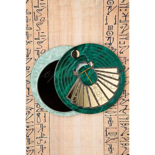 The Heart of Egypt Scarab Pocket Mirror - erstwilder - Modalova