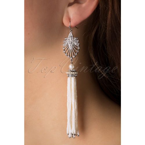 Deco Tassel Earrings Années 20 en Ivoire - lovely - Modalova