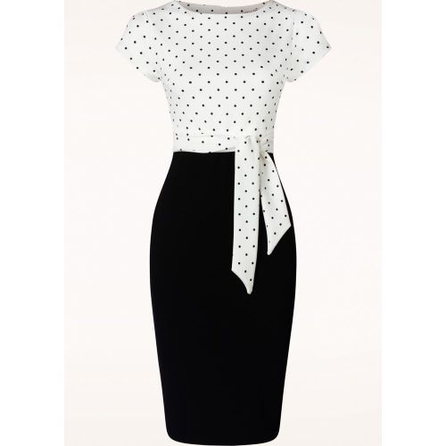 Elise Dress en Noir et Blanc - vintage chic for topvintage - Modalova