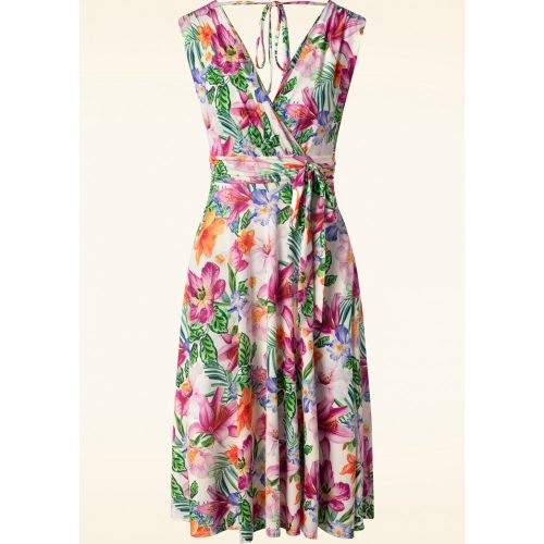 Robe Corolle à Fleurs Tropicales Jane en - vintage chic for topvintage - Modalova