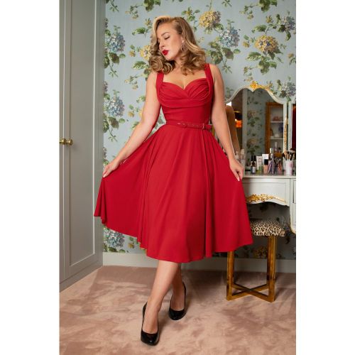 La robe évasée Gina Lee en écarlate - glamour bunny - Modalova