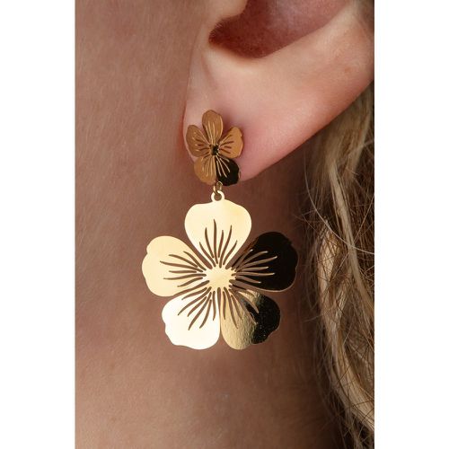 Boucles d'oreilles à fleurs découpées en plaqué or - Day&Eve by Go Dutch Label - Modalova