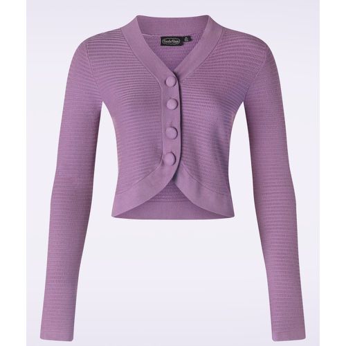 Cardigan court en tricot texturé lilas - Vixen - Modalova