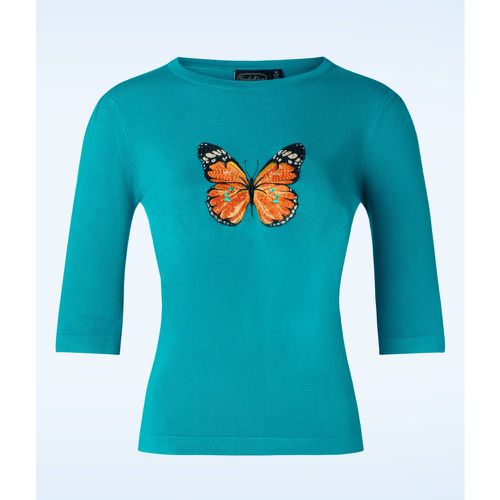 Pull tricoté papillon en turquoise - Vixen - Modalova