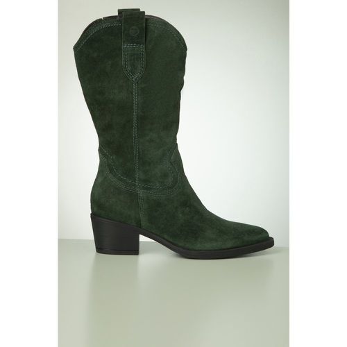 Bottines western en daim vert - tamaris - Modalova