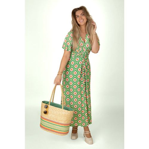 Robe longue à imprimé géométrique Indy en - vintage chic for topvintage - Modalova