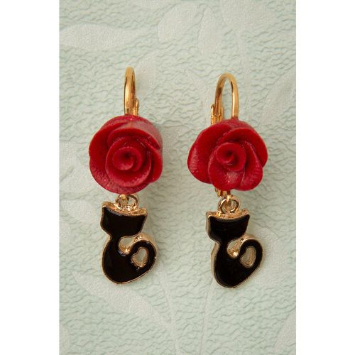 Fine Cat Earrings Années 50 en Doré - sweet cherry - Modalova