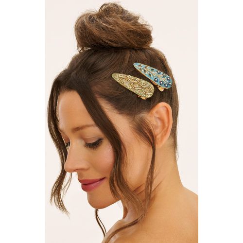 Barrettes Jewelled en sauge et sarcelle - powder - Modalova