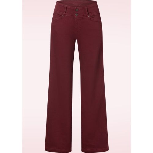 Pantalon jambes larges Lotus en bordeaux - Cloud9 - Modalova