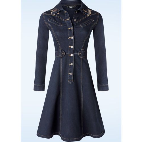 Robe évasée Western en jean délavé rinçé - Queen Kerosin - Modalova