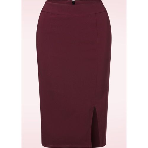 Jupe crayon Erin en bordeaux - vintage chic for topvintage - Modalova