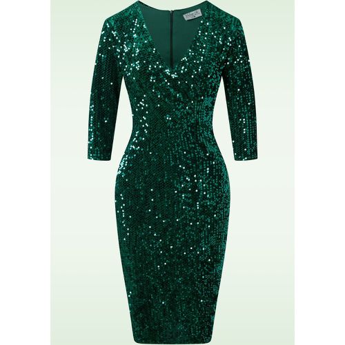 Robe crayon Maddy Sequin en vert - vintage chic for topvintage - Modalova