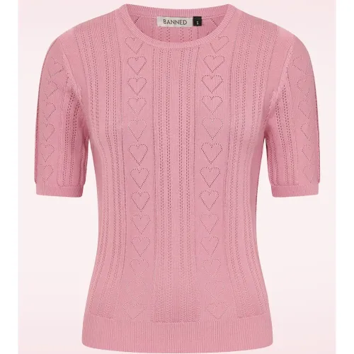 Pull Ruby Hearts en rose poudré - Banned Retro - Modalova
