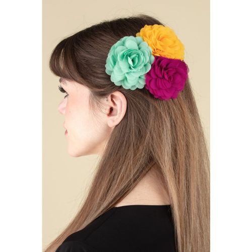 Lot de fleurs pour cheveux en framboise, menthe et soleil - Urban Hippies - Modalova