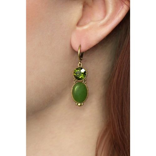 Boucles d'oreilles plaquées or Tosca en olive - Urban Hippies - Modalova