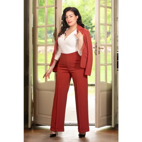 Pantalon habillé de voyage Diadora en rouille - Glamour Bunny Business Babe - Modalova