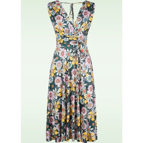 Robe évasée fleurie Jane en et multi - vintage chic for topvintage - Modalova