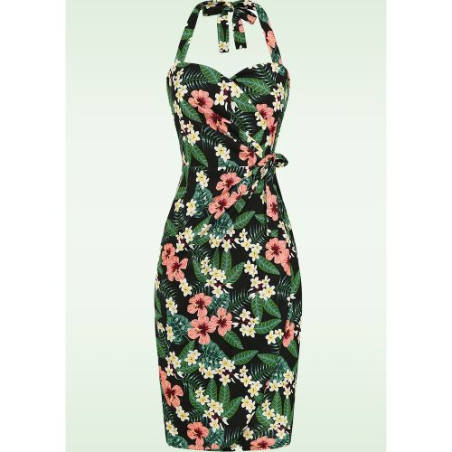 Robe sarong motif fleur de tiaré tropicale Evie en vert et multi - Banned Retro - Modalova