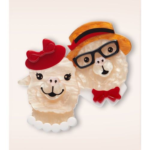 Broche The Enamoured Alpacas - erstwilder - Modalova