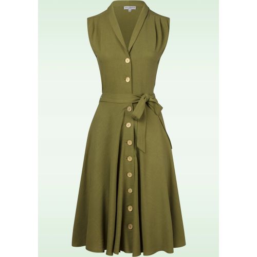 Nova Swing Dress in Olive Green - Very Cherry - Modalova