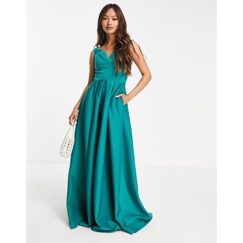 Black Label - Robe longue de bal de promo à décolleté en cœur et poches - émeraude - True Violet - Modalova