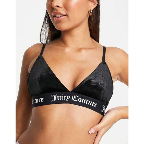 Soutien-gorge triangle d'ensemble en velours avec bande élastique griffée - Juicy Couture - Modalova