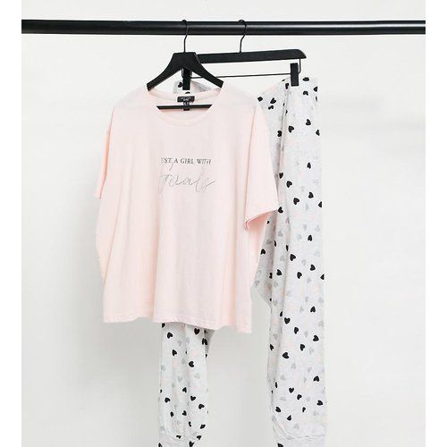 New Look Curve - Ensemble de pyjama avec jogger et t-shirt à inscription This Girl Has Goals - New Look Plus - Modalova