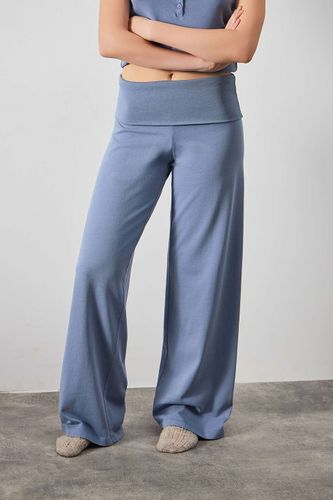 Pantalon en jersey à jambes larges et taille repliée en taille: Small - Out From Under - Modalova
