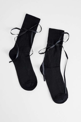 Chaussettes de cheville avec naud papillon en satin en taille: TAILLE UNIQUE - Out From Under - Modalova
