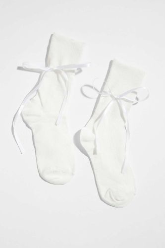 Chaussettes de cheville avec naud papillon en satin en taille: TAILLE UNIQUE - Out From Under - Modalova