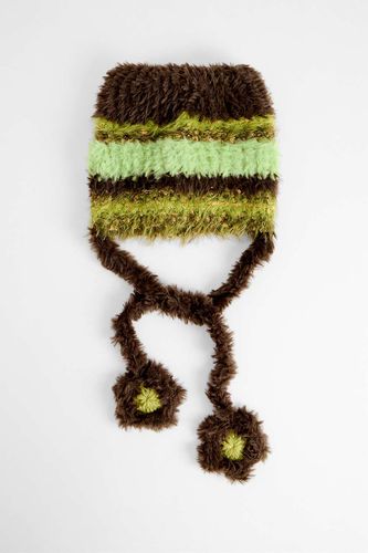 Bonnet UO à rayures Teddy par en taille: TAILLE UNIQUE - Urban Outfitters - Modalova