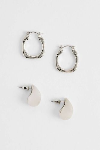 Boucles d'oreilles créoles en forme de larme Lot de 2 en taille: TAILLE UNIQUE - Silence + Noise - Modalova
