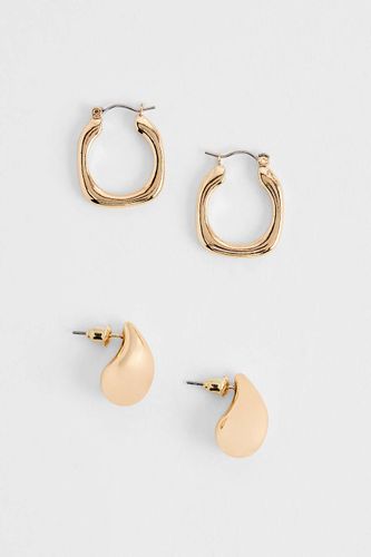 Boucles d'oreilles créoles en forme de larme Lot de 2 taille: TAILLE UNIQUE - Silence + Noise - Modalova