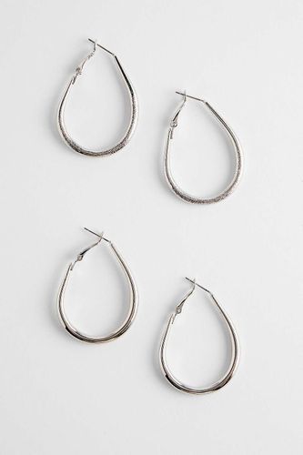 Lot de 2 boucles d'oreilles créoles gravées et polies en taille: TAILLE UNIQUE - Silence + Noise - Modalova