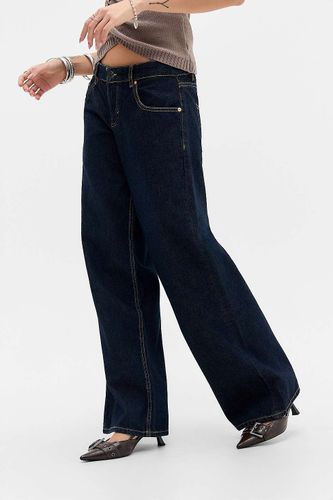 Jeans taille basse coupe droite en denim foncé en taille: 30 - Motel - Modalova