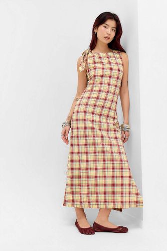 Robe midi à carreaux Celery Estelle avec lien en taille: UK 6 - Damson Madder - Modalova