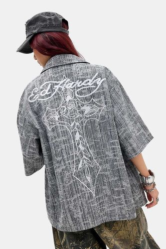 Chemise en denim à croix vieilli en taille: Small - Ed Hardy - Modalova