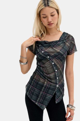 Blouse asymétrique Rubie à col bénitier avec boutons en taille: XS - Silence + Noise - Modalova