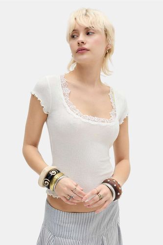 T-shirt à col carré Frieda en taille: Large - Out From Under - Modalova