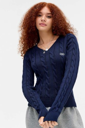 Iets frans. Pull câble col en V Blaire en taille: XL - iets frans... - Modalova