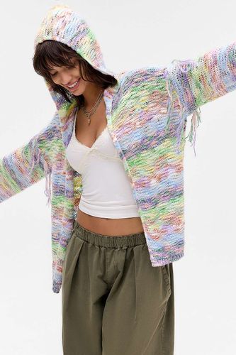 Sweat à capuche chiné UO à franges par en taille: XS - Urban Outfitters - Modalova
