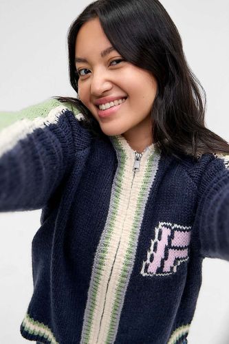 Iets frans. Sweat à capuche en maille zippé avec graphique en taille: Small - iets frans... - Modalova