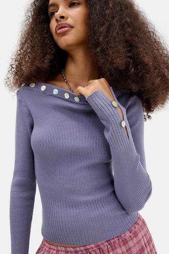Pull Bardot à boutons coquille UO par en taille: XS - Urban Outfitters - Modalova